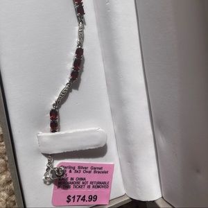 Garnet and silver bracelet